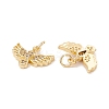 Brass Micro Pave Clear Cubic Zirconia Charms KK-G415-31G-3