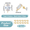 6 Pairs 2 Color Brass Micro Pave Clear Cubic Zirconia Stud Earring Findings KK-HY0001-76-2