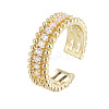 Brass Micro Pave Cubic Zirconia Cuff Open Rings WG3C068-01-3