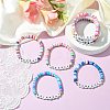 8Pcs 8 Colors Polymer Clay Beaded Stretch Bracelets BJEW-SW00147-3