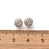 Rack Plating Brass Micro Pave Clear Cubic Zirconia Beads KK-H508-20P-2