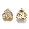 Brass Micro Pave Clear Cubic Zirconia Pendants ZIRC-S069-030G-2