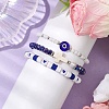 3Pcs Religion Polymer Clay & Glass & Synthetic Turquoise Beaded Stretch Bracelets Kit BJEW-JB10675-02-2