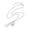 Alloy Crown with Heart Carved Word Knitting Queen Pendant Necklace NJEW-JN04696-1