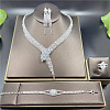 Alloy Rhinestone Bracelets & Earrings & Necklaces & Rings Sets FS-WG5A510-02-1