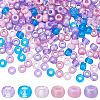 600Pcs 6 Colors Opaque & Transparent Plastic Beads KY-SC0001-92-1