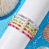 Grass Seed & Natural Pearl Beaded Stretch Bracelets for Women BJEW-JB09705-3
