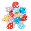 12Pcs 6 Styles Mushroom Food Grade Eco-Friendly Silicone Focal Beads SIL-TA0001-92-2