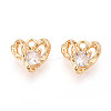Brass Micro Pave Clear Cubic Zirconia Charms KK-N267-12G-1
