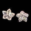 Two Tone Transparent Glass Bead Cap GLAA-H041-01E-2