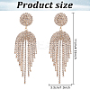 2 Pairs 2 Colors Crystal Rhinestone Chain Tassel Dangle Stud Earrings EJEW-FI0001-02-2