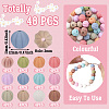 48Pcs 12 Colors Lantern Food Grade Eco-Friendly Silicone Beads SIL-TA0002-05-3