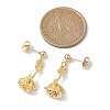 Flower Brass Dangle Earrings EJEW-TA00495-3