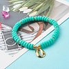 Shell Shape Cubic Zirconia Charm Stretch Bracelets Set for Teen Girl Women BJEW-JB06850-04-7