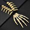 Halloween Resin Skeleton Hand Pendant Polyester Cord Necklaces NJEW-C095-01-2