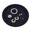 Round Wood Covered with Velvet Jewelry Display Trays for Earrings Rings Necklaces Bracelets ODIS-WH0043-178A-02-1
