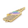 Eco-friendly Brass Micro Pave Clear Cubic Zirconia Pendants KK-D079-17G-01-3