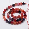 Natural Agate Round Beads Strand G-L084-8mm-12-3
