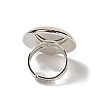 Natural Quartz Crystal Round Adjustable Rings RJEW-K371-09S-29-4