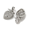 Brass Micro Pave Cubic Zirconia Pendents KK-R210-17P-2