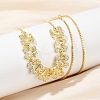 Brass Micro Pave Clear Cubic Zirconia Fruit Bib Necklaces NJEW-F342-01B-G-1