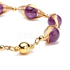 Healing Power Natural Amethyst Beaded Bracelets for Men Women X1-BJEW-TA00012-03-6
