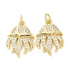 Rack Plating Brass Micro Pave Clear Cubic Zirconia Pendants KK-M260-02G-1