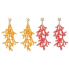 Star with Coral Handmade Glass Seed Beads Tassel Stud Earrings EJEW-MZ00472-2