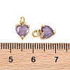 Brass Pave Cubic Zirconia Charms KK-Q085-08G-04-3