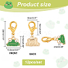 Alloy Enamel Frog Pendant Locking Stitch Markers HJEW-AB00061-2