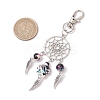 10Pcs 5 Styles Woven Net/Web with Wing Alloy Pendant Decorations HJEW-JM02975-02-3