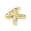 Brass Micro Pave Clear Cubic Zirconia Pendants KK-I476-02G-K-2