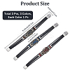 3Pcs 3 Colors Alloy & Leather Cord Bracelets for Men Women BJEW-CL0001-25-2