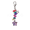Electroplate Glass Star Pendant Decoration HJEW-JM01588-3
