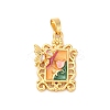 Brass Enamel Pendants KK-S502-10G-1