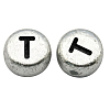 Silver Color Plated Acrylic Horizontal Hole Letter Beads X-MACR-PB43C9070-T-1