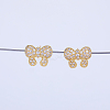 Elegant Brass Pave Clear Cubic Zirconia Bowknot Stud Earrings DH4416-3
