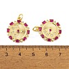 Rack Plating Brass Micro Pave Violet Cubic Zirconia Pendants KK-K367-04G-3