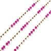Rondelle Glass Beaded Link Chains CHS-G028-07G-03-1