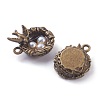 Antique Bronze Plated Light Grey Pearl Alloy Pendants LS-PALLOY-Z001-01-3