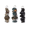 3Pcs Natural Labradorite & Moss Agate & Obsidian Chip Beaded Constellation Pendants PALLOY-JF03043-10-1