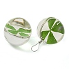 Platinum Brass with Glass Pendants KK-G486-15A-2