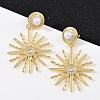 Sun Brass Micro Pave Clear Cubic Zirconia Dangle Stud Earrings  EJEW-S275-03G-3
