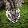 Alloy Amethyst Rhinestone Heart Pendant Necklaces for Women FS-WG5DD6E-01-5
