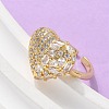 Brass Micro Pave Clear Cubic Zirconia Cuff Rings for Women RJEW-C126-06G-3