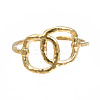 304 Stainless Steel Interlocking Oval Open Cuff Ring X-RJEW-T023-79G-1