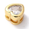 Brass inlaid Cubic Zirconia Slide Charms ZIRC-F125-01B-G-3