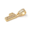 Brass Clear Cubic Zirconia European Dangle Charms KK-R003-01G-01-3
