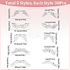 150pcs 5 Styles Tibetan Style Alloy Beads DIY-SP0001-41B-2