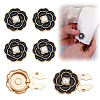 6Pcs Flower Alloy Resin Cufflinks FIND-ME0003-15G-01-1